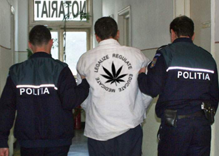 Caracalean ridicat de Poliţie, după ce a mers cu marijuana la notar să o legalizeze