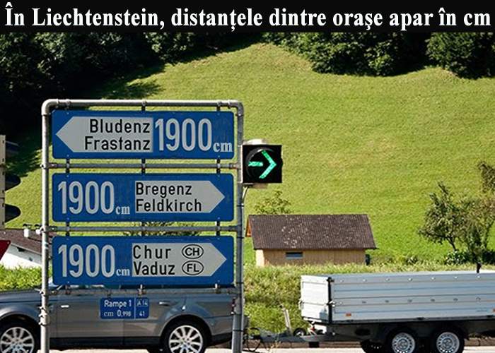 Liechtenstein schimbă unitatea de măsură pentru distanţe: înlocuieşte km cu cm