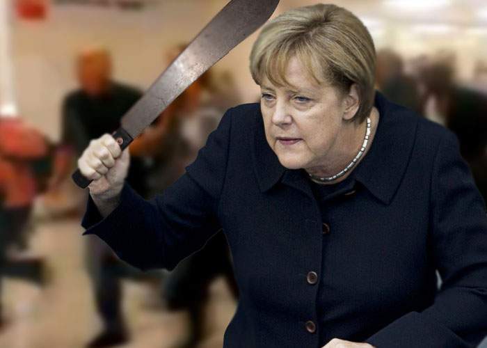 S-a săturat! Ca să arate că nu doar refugiaţii sunt terorişti, Merkel a atacat 3 nemţi cu maceta