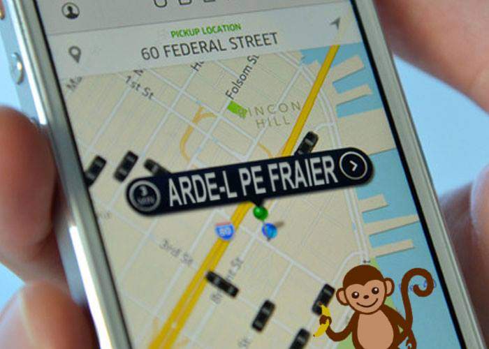 La 2 ore după lansarea aplicaţiei Uber, un taximetrist a lansat aplicaţia Uber-Maimuţă