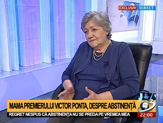 Mama lui Victor Ponta își amintește cu regret: „Pe vremea mea nu se preda abstinența”