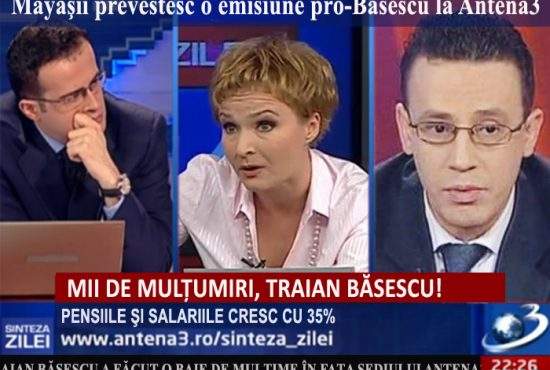 Calendarul mayaş prevesteşte că pe 21 decembrie 2012 Antena3 va difuza o emisiune pro-Băsescu
