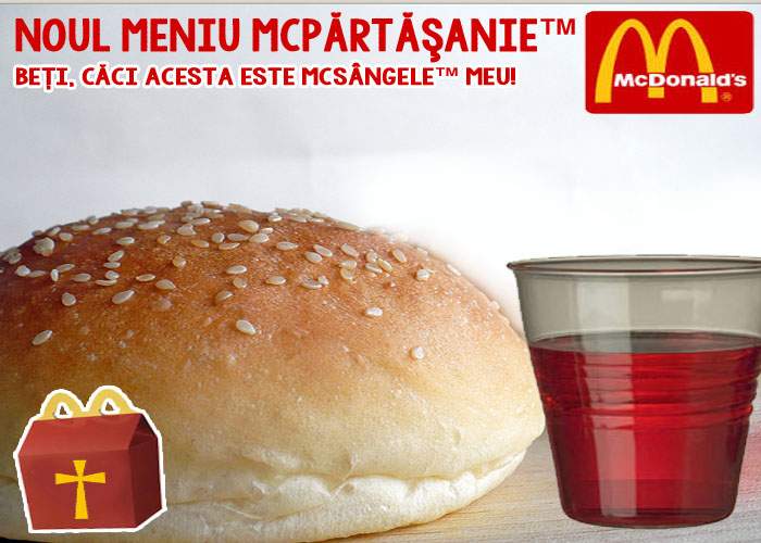 Foto: Concurenţă pentru Biserică? În pragul Sărbătorilor, McDonald’s lansează meniul McPărtăşanie