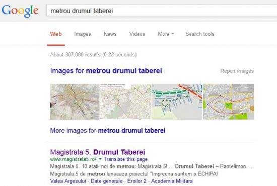 Google își cere scuze pentru că returnează 307.000 rezultate la căutarea ”metrou Drumul Taberei”