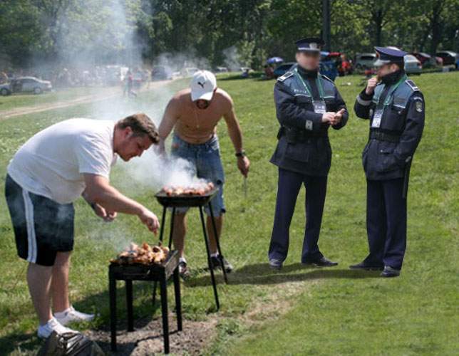 Sancţiuni drastice pentru grătar în locuri nepermise: poliţistul îţi va mânca 50% din mici