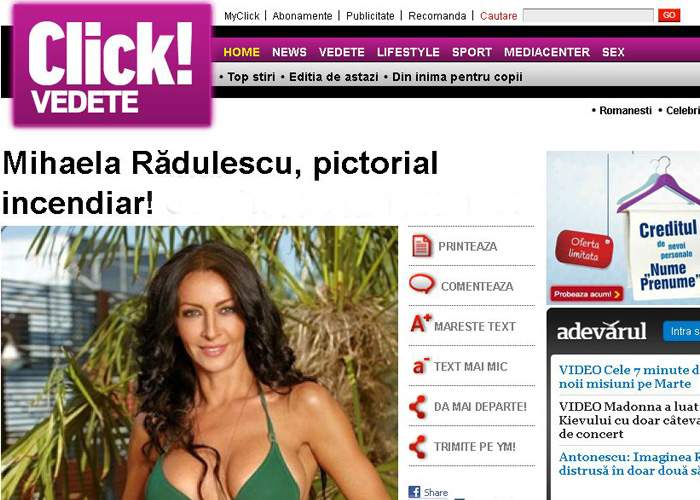 Gafă! Un tabloid a scris despre Mihaela Rădulescu fără să pună în titlu ”Vezi cât e de sexy”