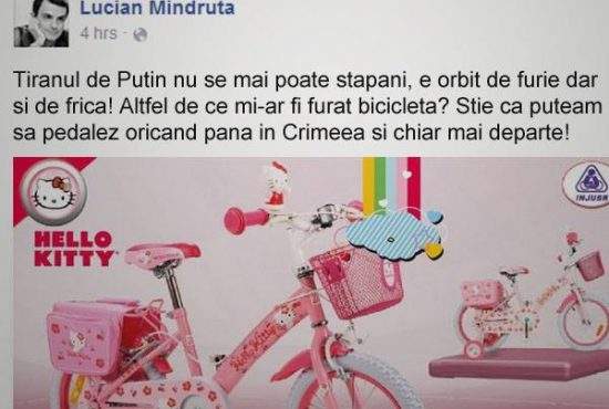 Orbit de ură față de ruși! După ce a rămas fără bicicletă, Mîndruță îl acuză pe Putin că i-a furat-o