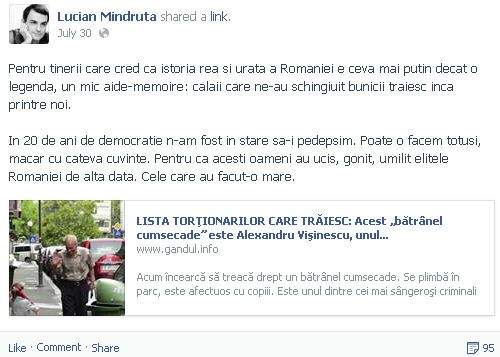 Procesul lui Vişinescu a fost anulat, după ce Lucian Mîndruţă s-a antepronunţat pe Facebook