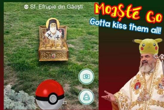 Pokémon Go, surclasat în România de un joc al BOR în care trebuie să pupi toate moaștele din țară