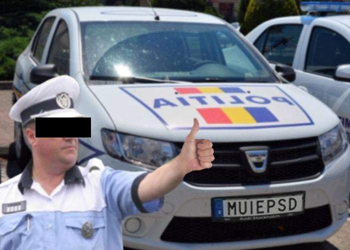 Invidie! Poliţiştii au luat numerele cu MUIEPSD, dar ca să le pună pe maşina lor