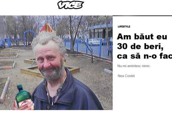 Nea Costel, drojdier, debut în Vice cu articolul ”Am băut eu 30 de beri, ca să n-o faci tu!”