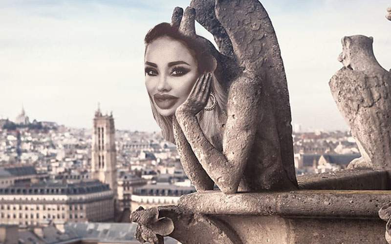 Bianca Drăguşanu, model la Paris. Va înfăţişa un gargui pe Notre Dame