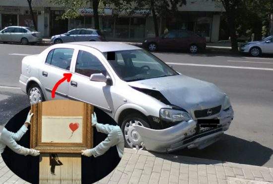 Banksy de București. Opelul unui român s-a făcut franjuri imediat după ce l-a cumpărat