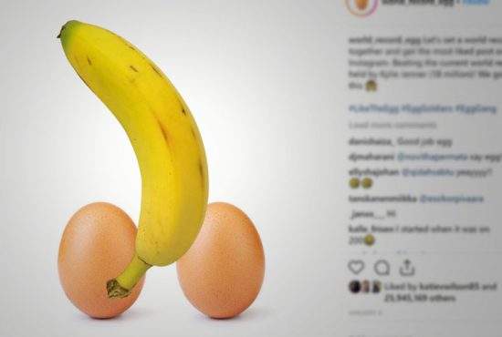 Recordul oului de pe Instagram, în pericol! Cineva a postat o poză cu două ouă și-o banană