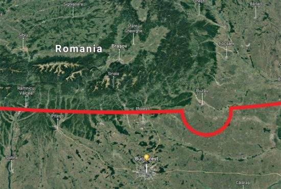 Paralela 45 face o buclă în jurul Buzăului, de silă să nu intre în Moldova
