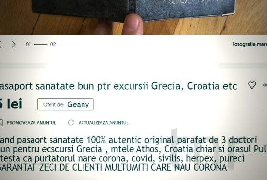 S-au mișcat rapid. Pe OLX se găsesc deja pașapoarte de sănătate pentru Grecia