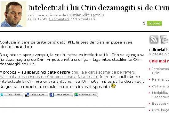 Pătrăşconiu spune o prostie întodeauna de două ori