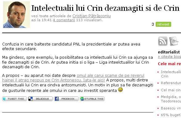 Pătrăşconiu spune o prostie întodeauna de două ori