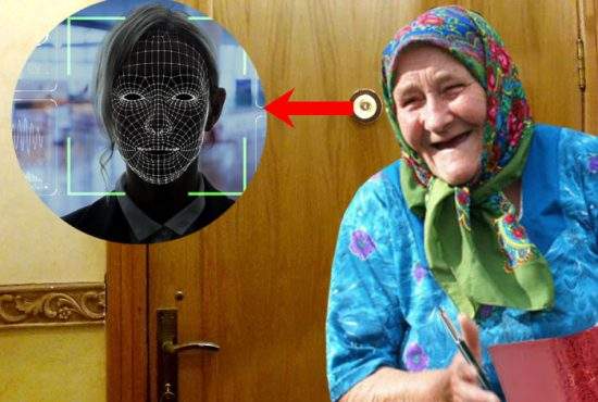 Pensionară care se uită pe vizor de 30 de ani, liderul unui start-up de facial recognition