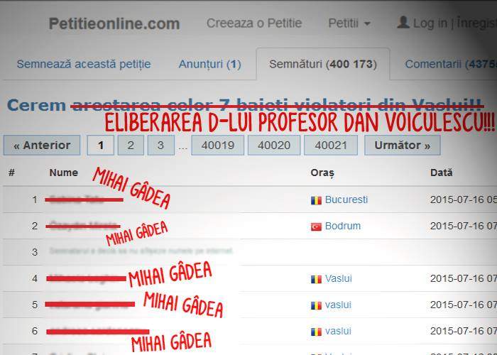 Penibil! Antena 3 a folosit petiția împotriva violatorilor ca să ceară eliberarea lui Voiculescu