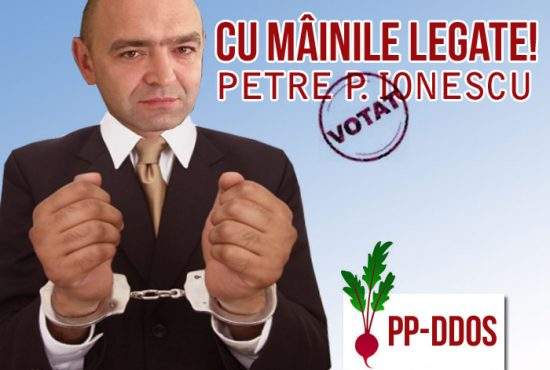 Un candidat este atât onest că s-a pus în afișele electorale direct cu cătușele la mâini