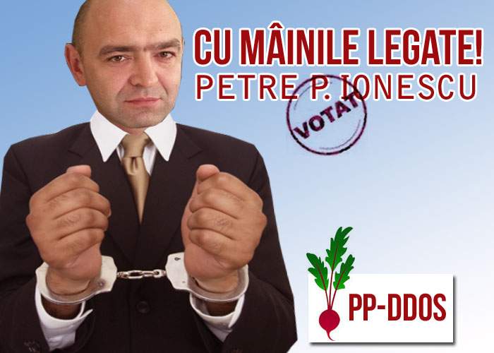 Un candidat este atât onest că s-a pus în afișele electorale direct cu cătușele la mâini