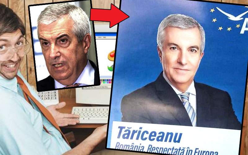 A fost prins photoshopistul italian cu 8 clase care i-a făcut afişele lui Tăriceanu