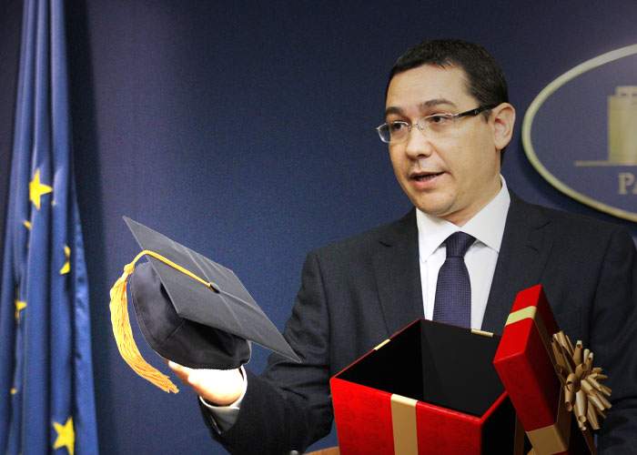 Victor Ponta a primit de ziua lui trei doctorate, cinci masterate şi un premiu Nobel