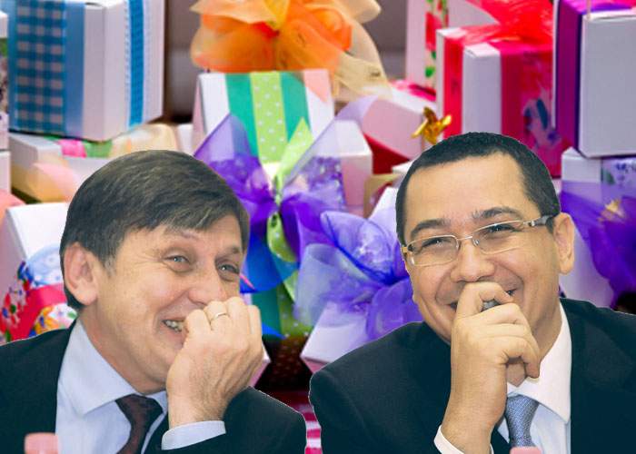 Ponta a reciclat cadourile naşpa primite ieri şi i le-a făcut cadou azi lui Crin Antonescu