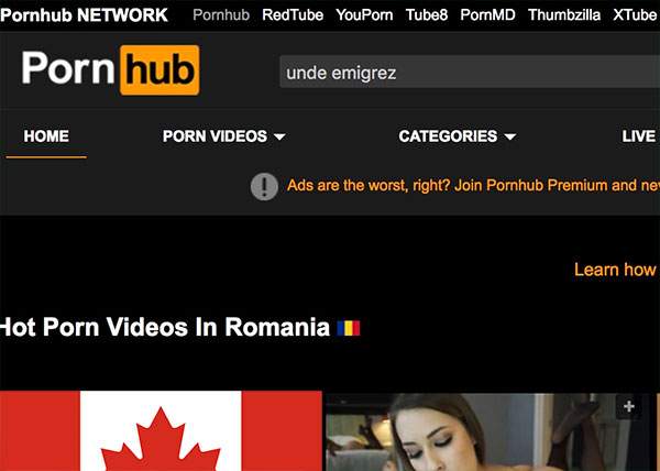 Terminați cu dezinformările! Cea mai frecventă căutare a românilor pe PornHub nu e „lesbian” ci „unde emigrez”