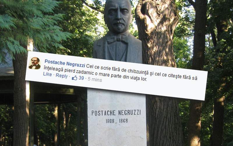 Scriitorul Postache Negruzzi, acuzat de propagandă paşoptistă pe Facebook