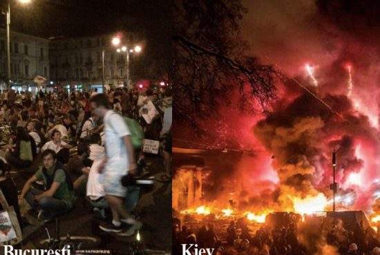 Protestatarii anti-RMGC au dus voia bună la Kiev: „Dăm cu peturile în asfalt, distrăm manifestanţii”