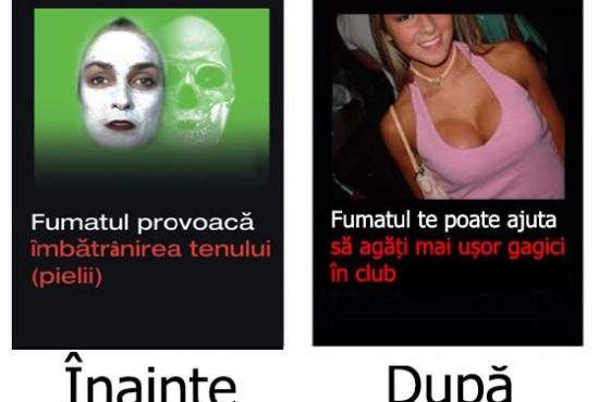 Pentru că nu au nici un efect, avertismentele de pe pachetele de ţigări înlocuite cu reclame la ţigări