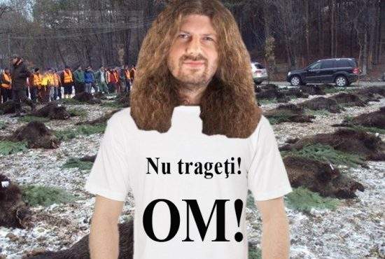 Remus Cernea a apărut la vânătoarea de la Balc cu un tricou pe care scria: „Nu trageți! OM!”