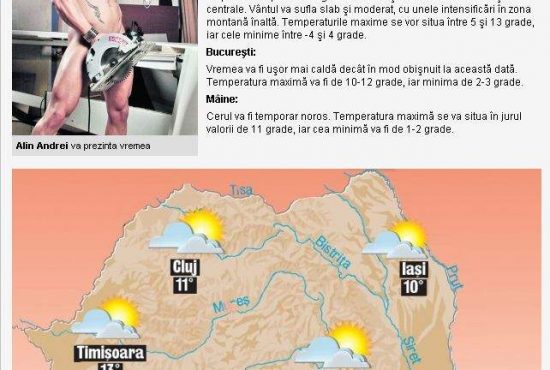 Vremurile se schimbă. Rubrica meteo, acum şi cu bărbaţi dezbrăcaţi