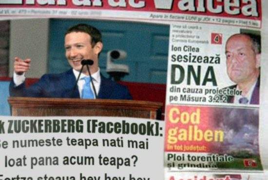 Zuckerberg a luat reclamă și în ziare românești: „Se numeste teapa nai mai loat pana acum teapa? Fortza steaua hey hey hey”