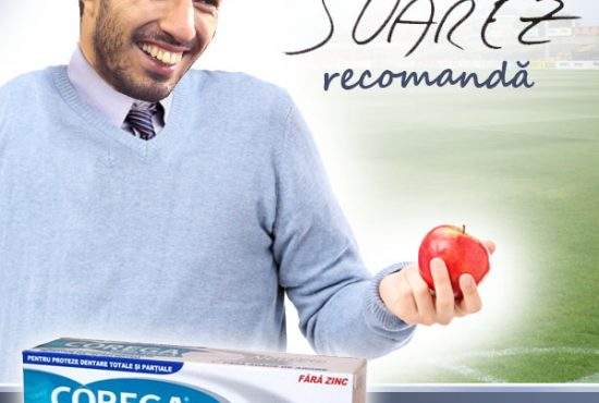 Poza zilei! Pe timpul suspendării, Luis Suarez a încheiat un contract de publicitate cu Corega