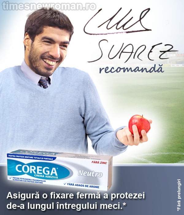 Poza zilei! Pe timpul suspendării, Luis Suarez a încheiat un contract de publicitate cu Corega