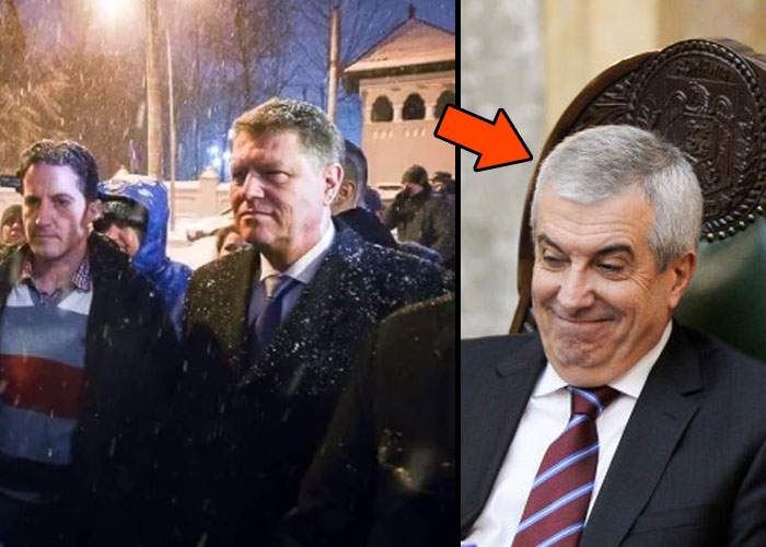 Ce parşiv! Cât a ieşit Iohannis să vorbească cu protestatarii, Tăriceanu s-a instalat la Cotroceni