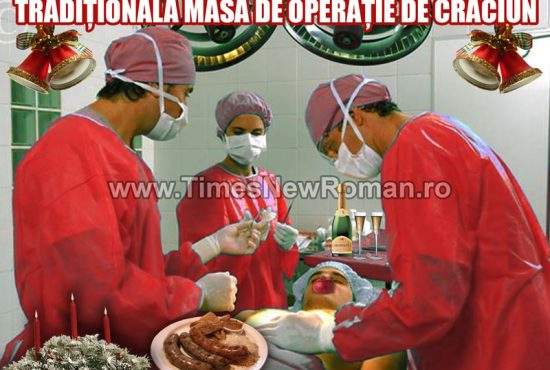 Medicii pregătesc tradiţionala masă de operaţie de Crăciun