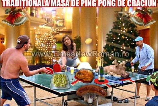 Sportivii pregătesc tradiţionala masă de ping pong de Crăciun