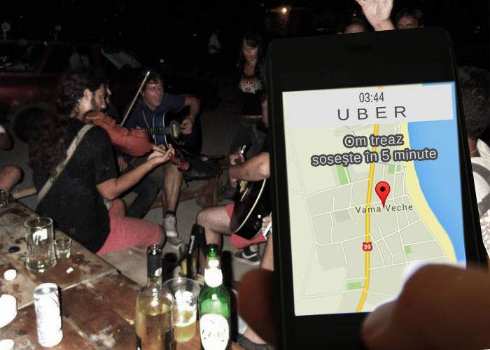 Ofertă în Vamă! Dacă ești beat clește și chemi un UBER vine un tip treaz și te duce până la cort