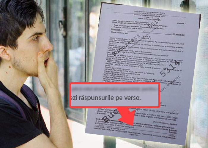 Capcană la Bac! Pe foaie scria “Vezi răspunsurile pe verso”, dar elevii nu au ştiut ce-i ăla verso