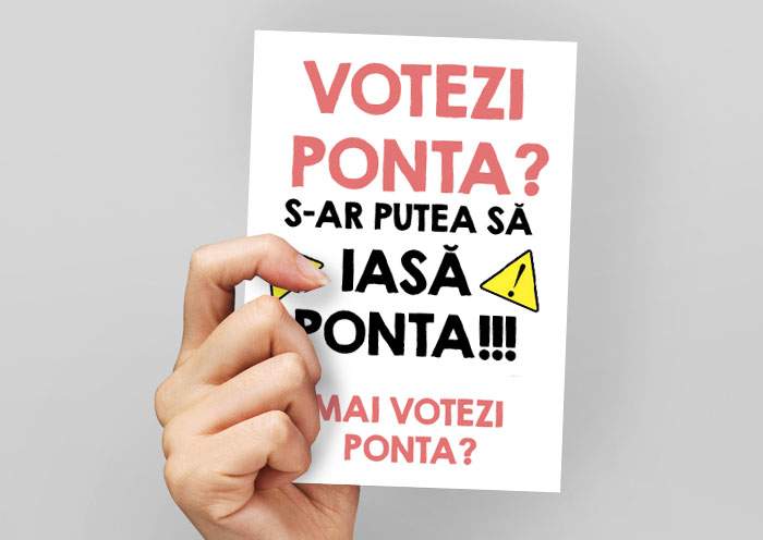 Josnic! ACL exploatează frica românilor împărţind fluturaşi cu “Dacă votezi Ponta, câştigă Ponta”