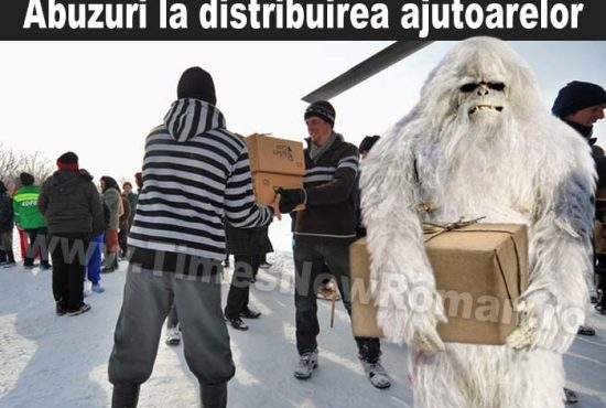 Poza zilei: Yeti, bănuit că fură din ajutoarele pentru sinistraţi