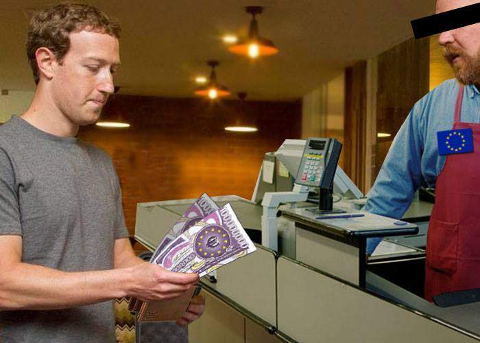 Pentru că n-avea mărunt la el, Zuckerberg a lăsat 200 de milioane de euro pentru amenda de 110 milioane primită de la UE