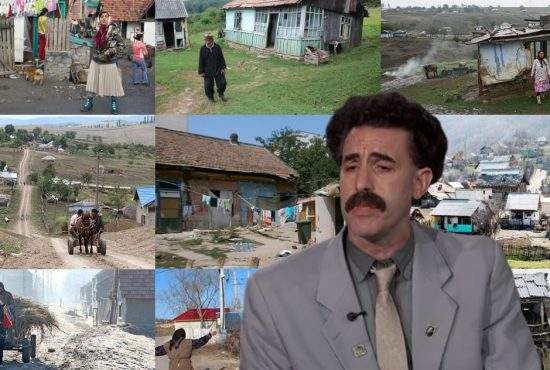 Borat şi-a uitat cheile la filmări şi nu mai ştie unde, că toate satele arată la fel
