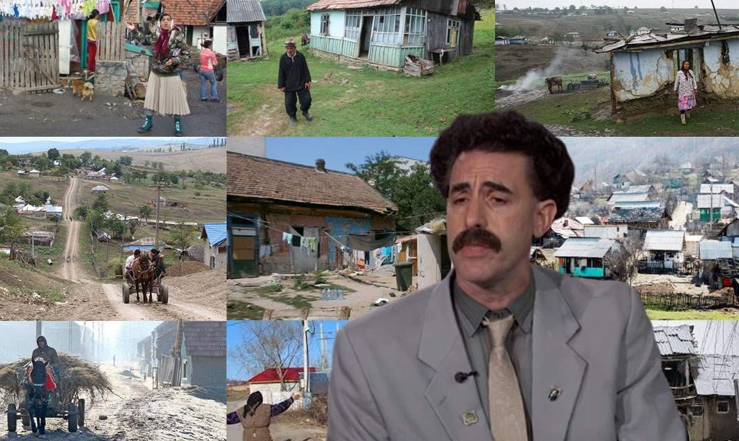 Borat şi-a uitat cheile la filmări şi nu mai ştie unde, că toate satele arată la fel