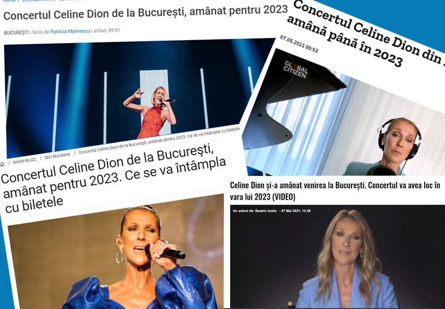 Mulțumim, Covid! Concertul Celine Dion de la București a fost amânat