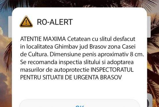 În sfârşit, ceva util! Bărbat, avertizat prin Ro-Alert că are şliţul desfăcut